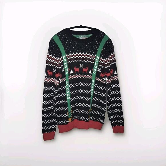 Ugly Christmas Sweater Other - Ugly Christmas Sweater Tag Men's Suspender Holiday Sweater Large or Medium *read